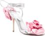 Magda Butrym 85mm floral-appliqué sandals Silver - Thumbnail 2