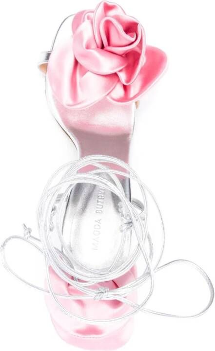Magda Butrym 85mm floral-appliqué sandals Silver