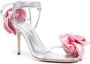Magda Butrym 85mm flower-appliqué sandals Silver - Thumbnail 2