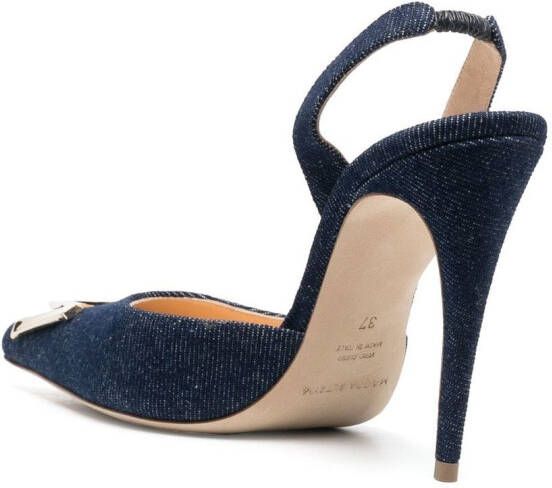 Magda Butrym denim pointed-toe slingback 110mm pumps Blue