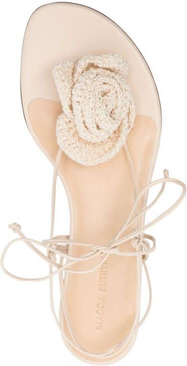 Magda Butrym Flower crochet-knit sandals Neutrals