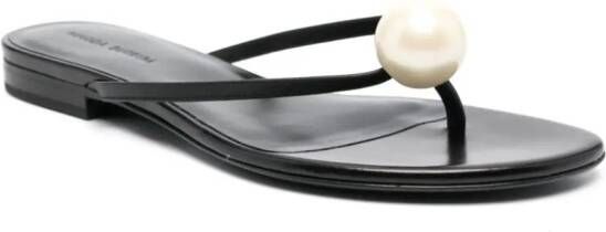 Magda Butrym pearl-embellished leather sandals Black