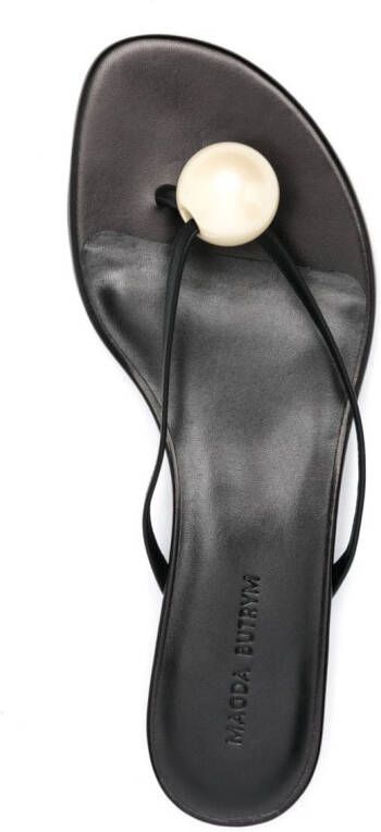 Magda Butrym pearl-embellished leather sandals Black