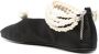 Magda Butrym pearl-embellished satin ballerina shoes Black - Thumbnail 3