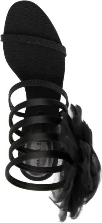Magda Butrym Spiral organza-flower sandals Black