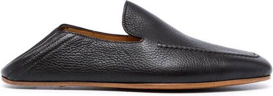 Magnanni almond-toe leather loafers Black