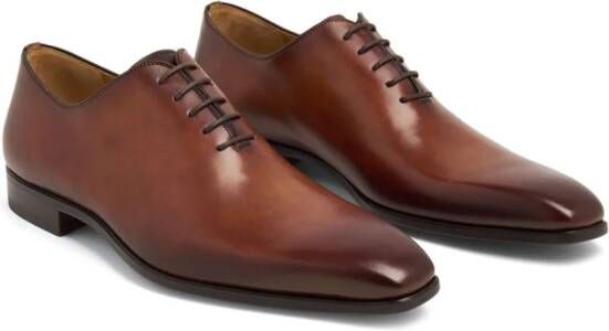 Magnanni almond-toe leather oxford shoes Brown