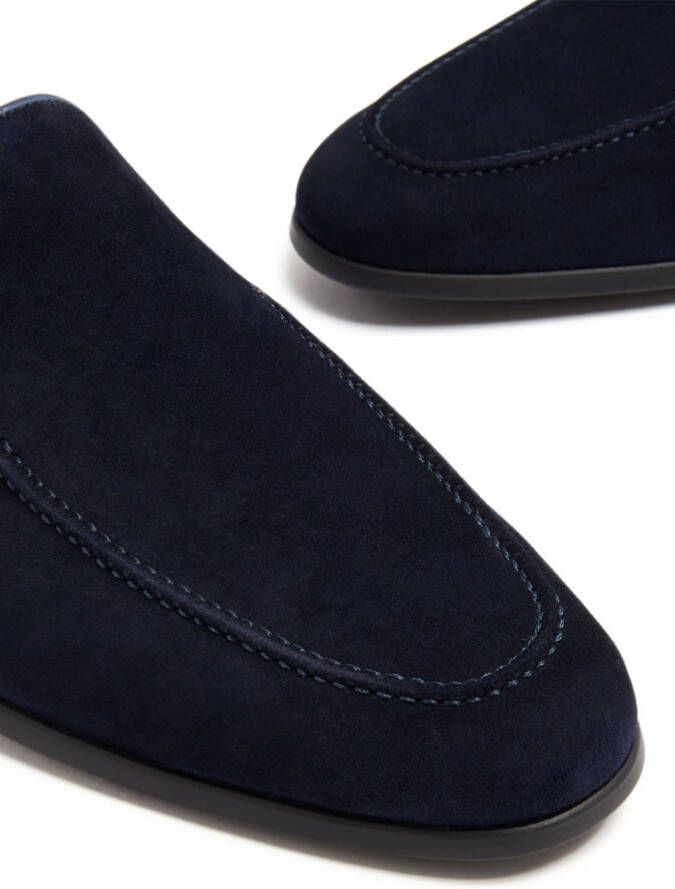Magnanni almond-toe suede loafers Blue