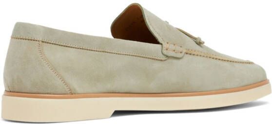 Magnanni almond-toe suede loafers Green