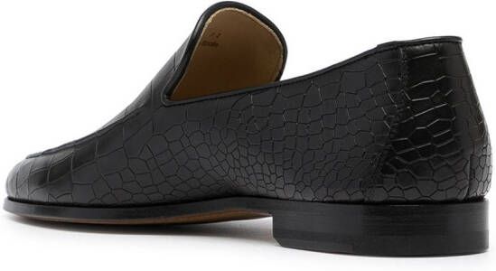 Magnanni crocodile effect loafers Black