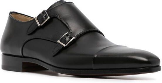 Magnanni double-buckle monk shoes Black