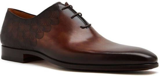 Magnanni embossed-detail Oxford shoes Brown