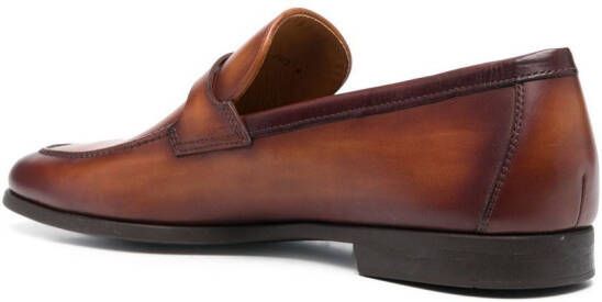 Magnanni front-strap almond-toe loafers Brown