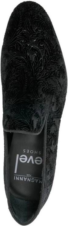 Magnanni jacquard leather loafers Black