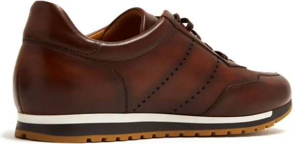 Magnanni lace-up leather sneakers Brown