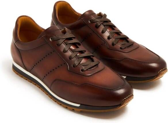 Magnanni lace-up leather sneakers Brown