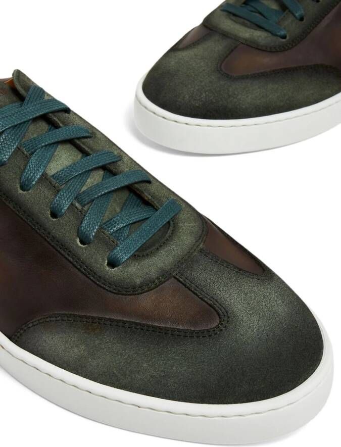 Magnanni lace-up leather sneakers Green