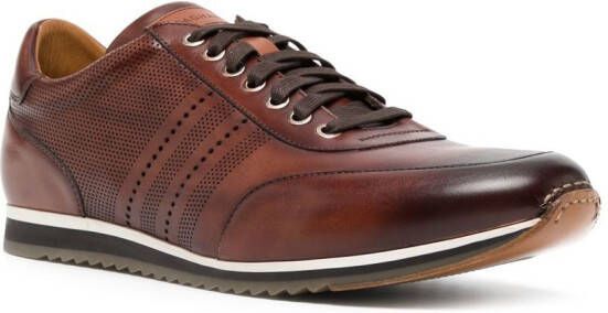 Magnanni leather lace-up sneakers Brown
