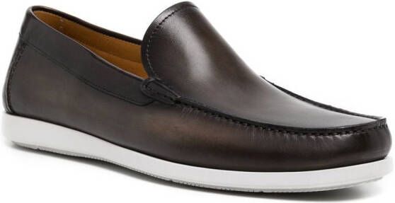 Magnanni leather slip-on loafers Brown