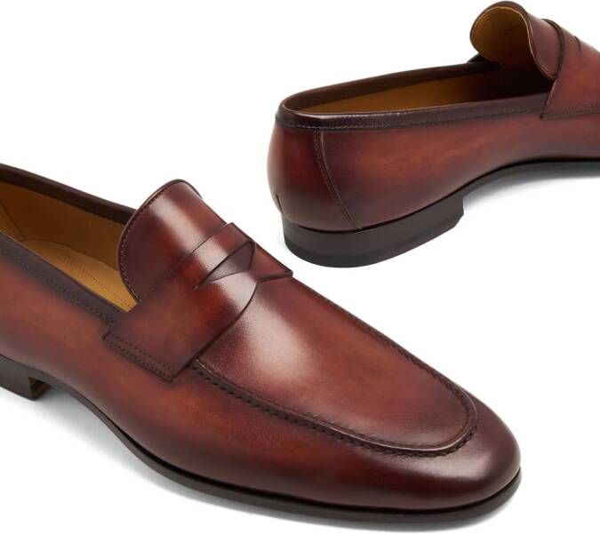 Magnanni leather slip-on Penny loafers Brown
