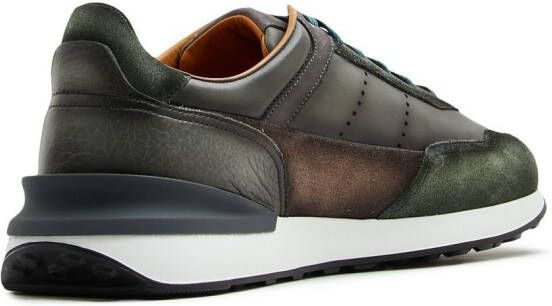 Magnanni panelled low-top sneakers Green