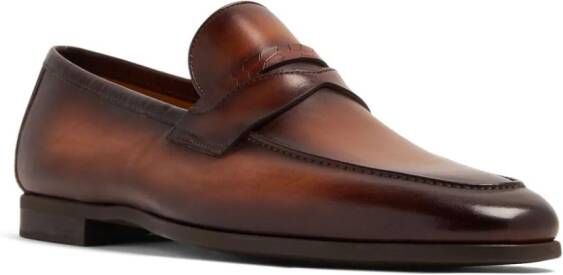 Magnanni penny-slot leather loafers Brown