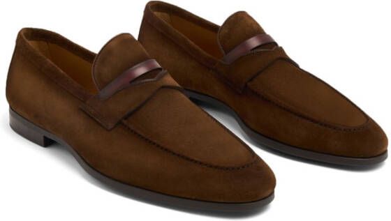 Magnanni penny-slot suede loafers Brown