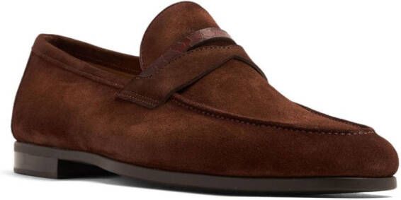 Magnanni penny-slot suede loafers Brown