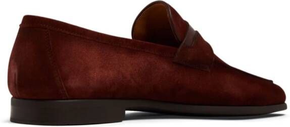 Magnanni penny-slot suede loafers Red