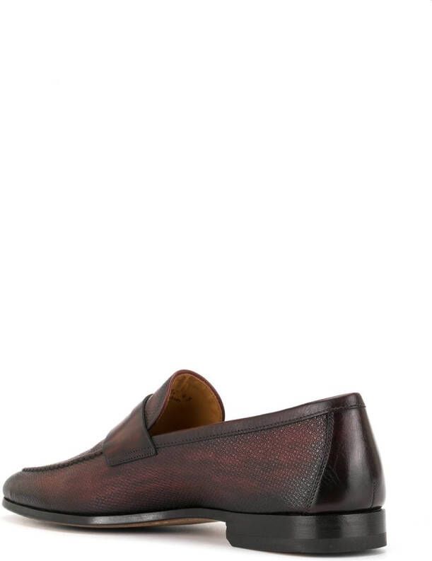 Magnanni polished finish loafers Red