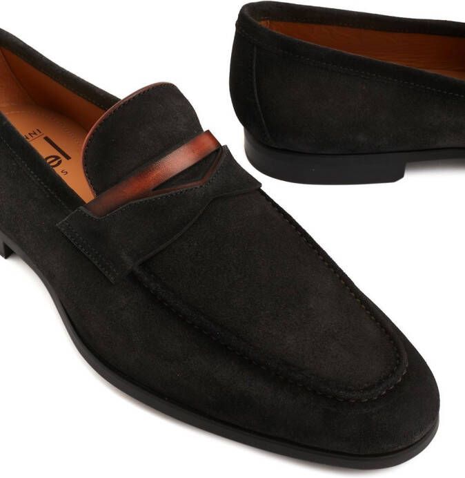Magnanni suede slip-on loafers Black