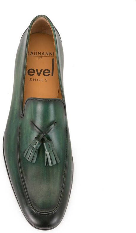 Magnanni tasseled leather loafers Green