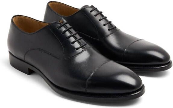 Magnanni tonal-stitching leather oxford shoes Black