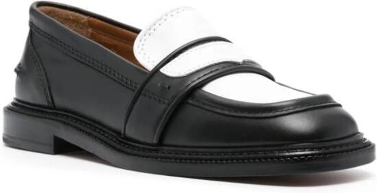 Maison Kitsuné 25mm panelled leather loafers Black