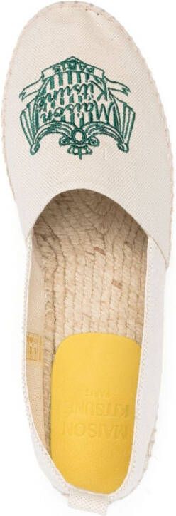 Maison Kitsuné embroidered-logo espadrilles Neutrals