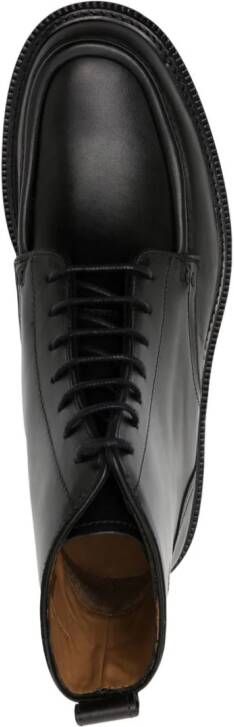 Maison Kitsuné lace-up leather boots Black