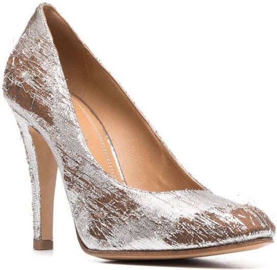 Maison Margiela 100mm lurex Mary-Jane pumps Silver