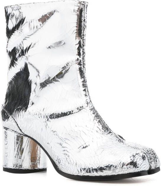 Maison Margiela Tabi 60mm mirror-effect ankle boots Silver