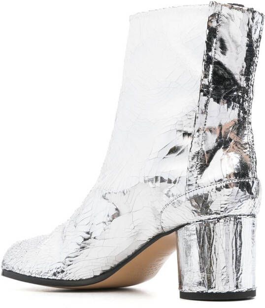 Maison Margiela Tabi 60mm mirror-effect ankle boots Silver