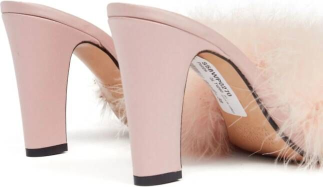 Maison Margiela Feather 90mm satin mules Pink