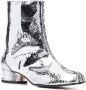 Maison Margiela cracked-effect metallic ankle boots Grey - Thumbnail 2