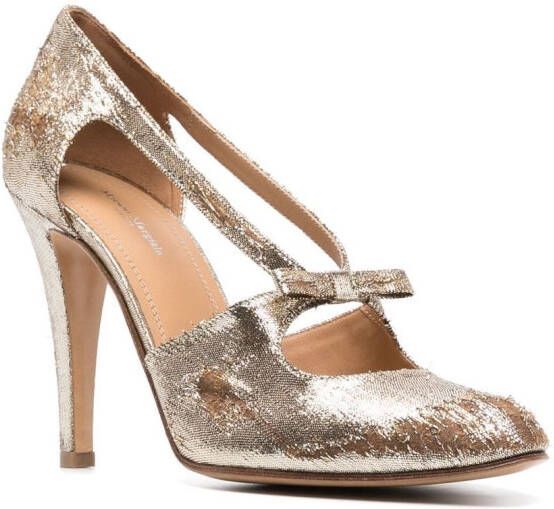 Maison Margiela 100mm metallic cut-out pumps Gold