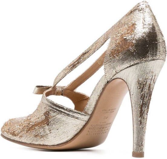 Maison Margiela 100mm metallic cut-out pumps Gold