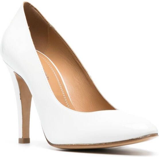 Maison Margiela Office 100mm leather pumps White