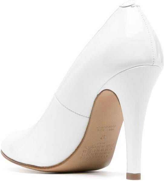 Maison Margiela Office 100mm leather pumps White