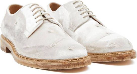 Maison Margiela velvet Derby shoes White