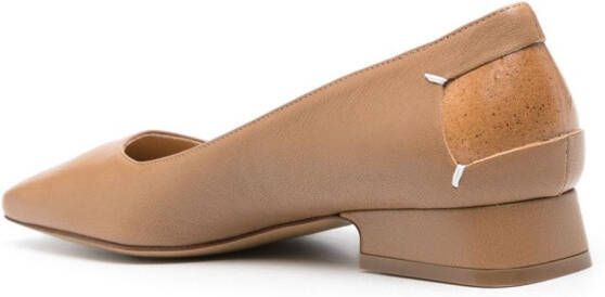 Maison Margiela four-stitch leather ballerina shoes Brown