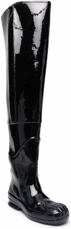 Maison Margiela patent over-the-knee boots Black