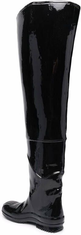 Maison Margiela patent over-the-knee boots Black