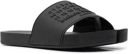 Maison Margiela Tabi logo-embossed slides Black